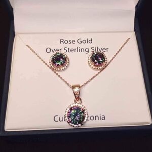 Rose Gold Over Sterling Silver Jewelry Set